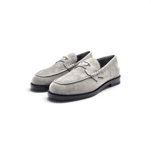 Christian Louboutin Plato Penny's Loafers Gray Suede EU 39.5 US 6.5 - NWOB $1120